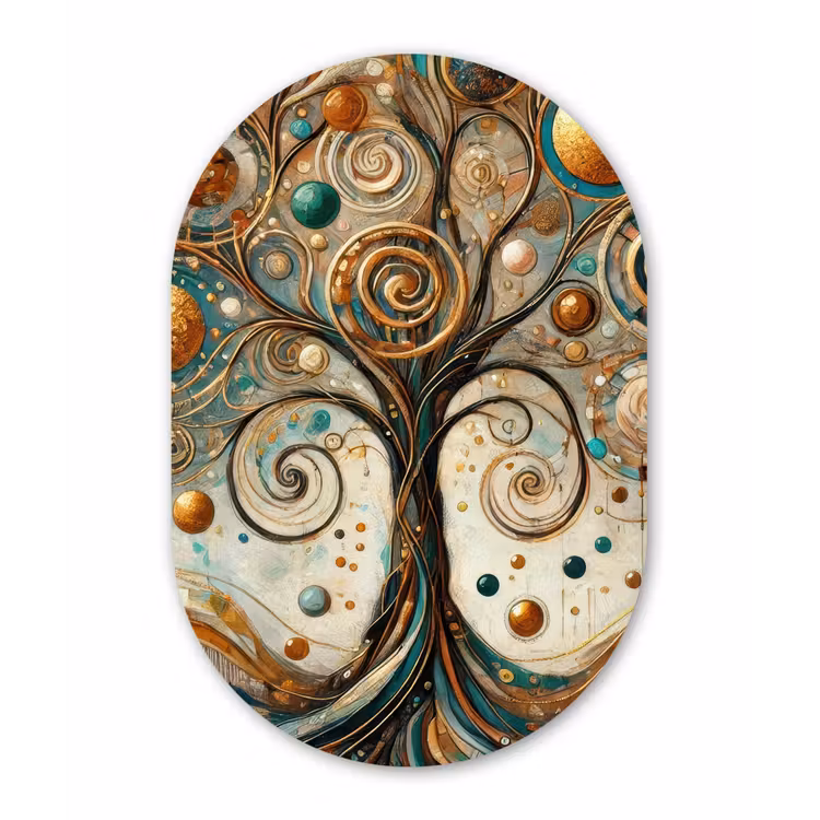 Muurovaal - Kunststof - Levensboom - Boom - Abstract - Modern — 1