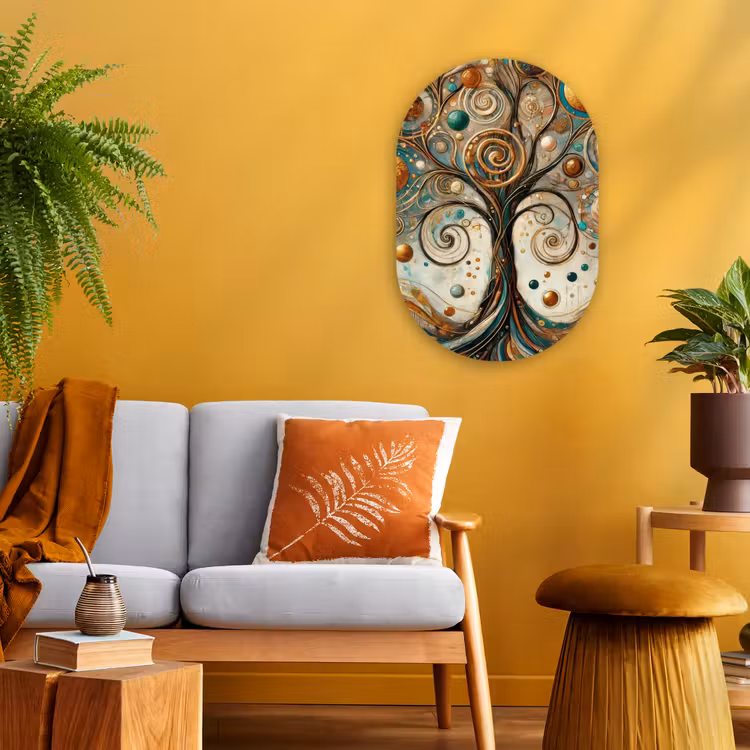Muurovaal - Kunststof - Levensboom - Boom - Abstract - Modern — 2
