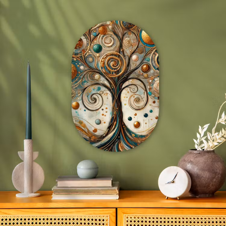 Muurovaal - Kunststof - Levensboom - Boom - Abstract - Modern — 3