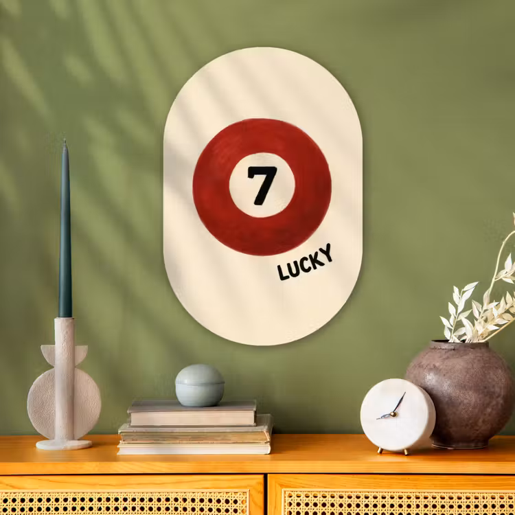 Muurovaal - Kunststof - Cirkel - Zeven - Lucky - Rood — 2