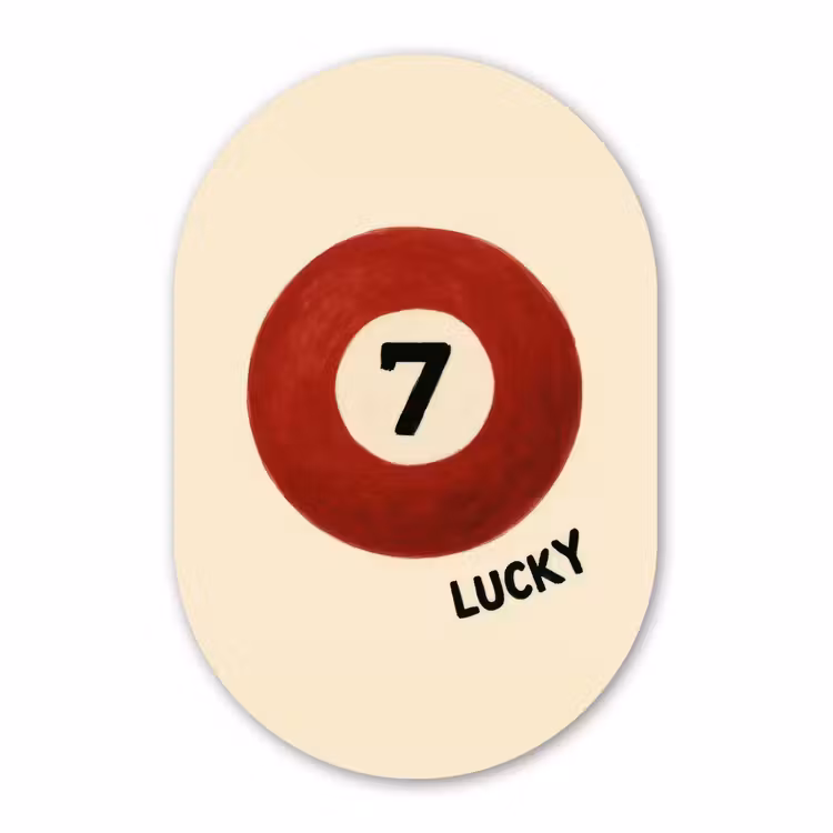 Muurovaal - Kunststof - Cirkel - Zeven - Lucky - Rood — 3