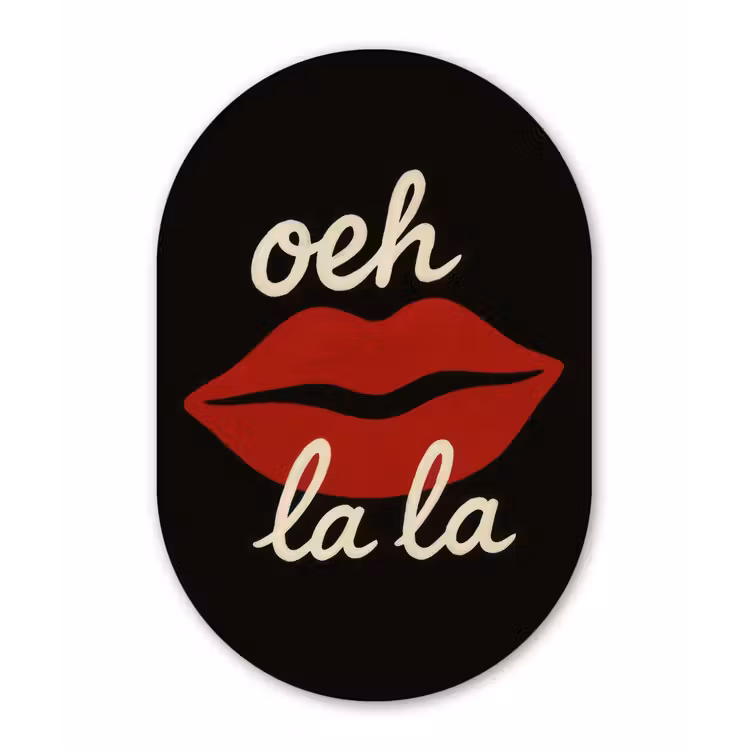Muurovaal - Kunststof - Lip - Rood - Quote — 2