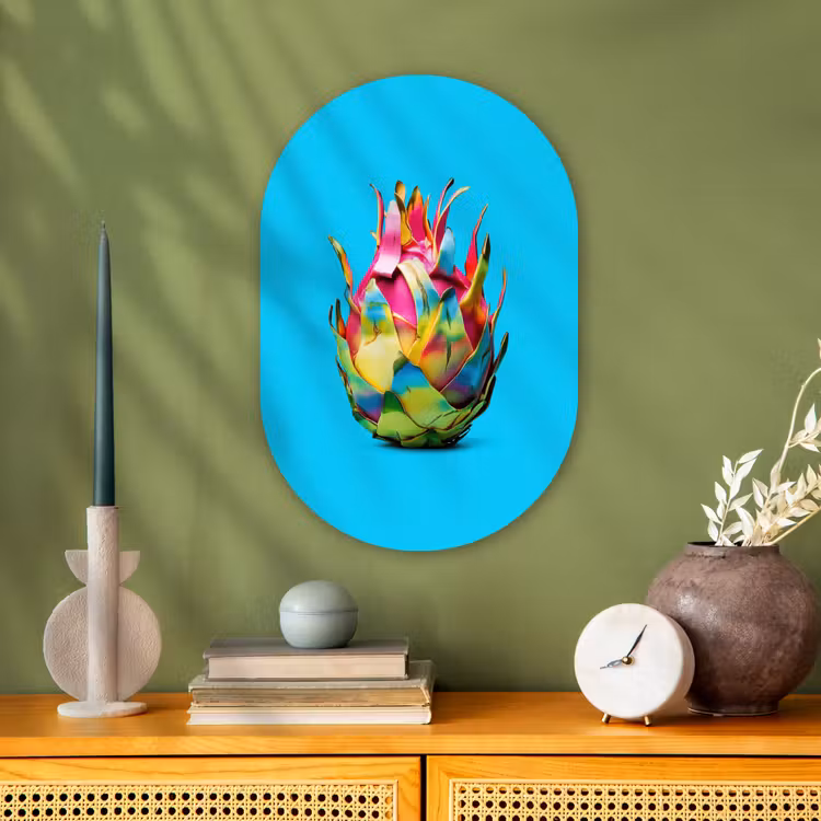 Muurovaal - Kunststof - Drakenfruit - Blauw - Levendig — 2
