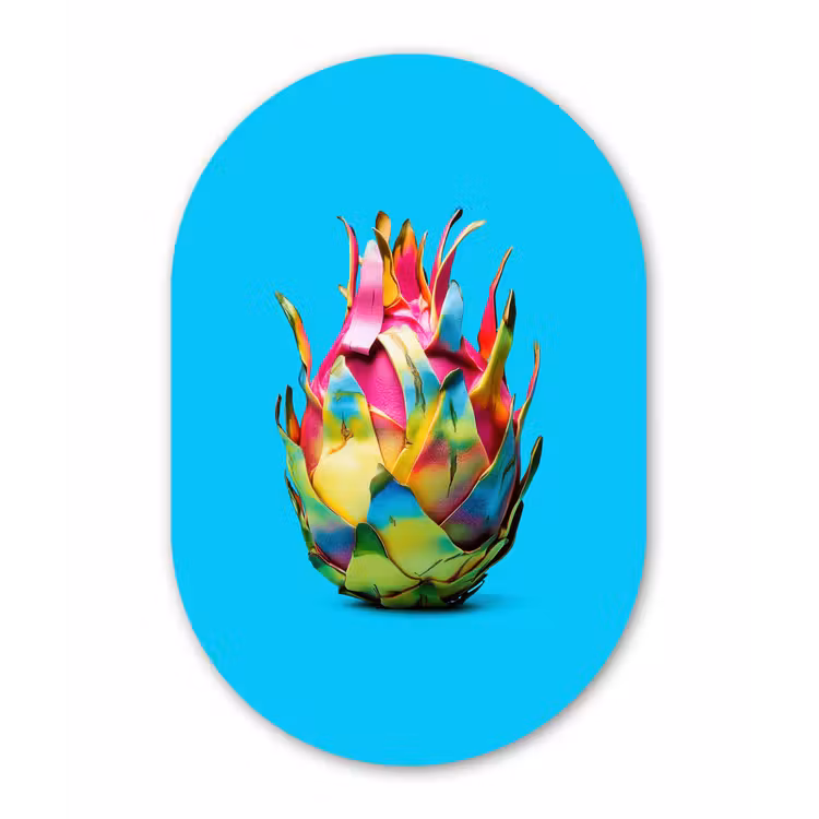 Muurovaal - Kunststof - Drakenfruit - Blauw - Levendig — 3