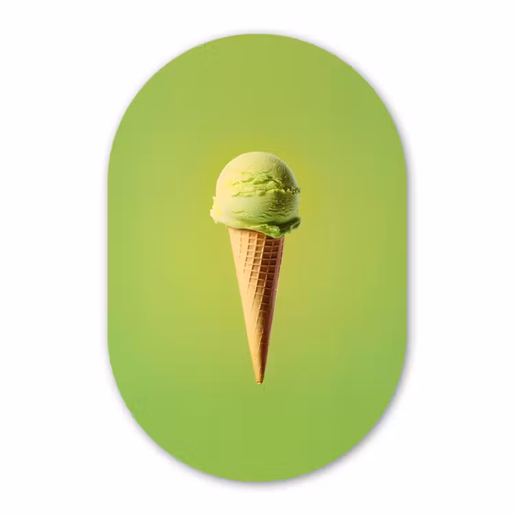 Muurovaal - Kunststof - Hoorntje - Schepijs - Groen — 3