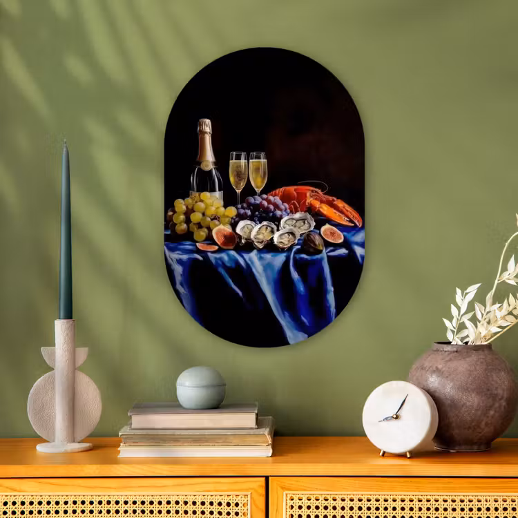 Muurovaal - Kunststof - Champagne - Luxe - Oesters — 2