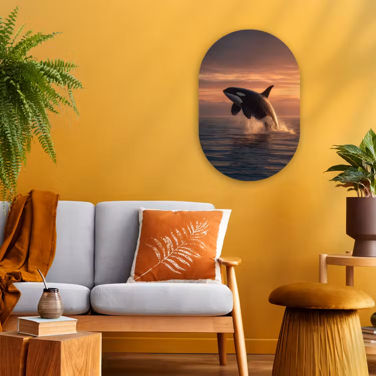 Muurovaal - Kunststof - Orka - Zee - Zonsondergang — 1