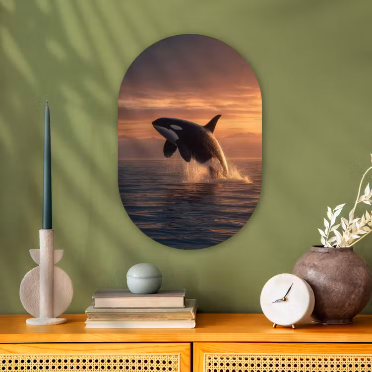 Muurovaal - Kunststof - Orka - Zee - Zonsondergang — 2