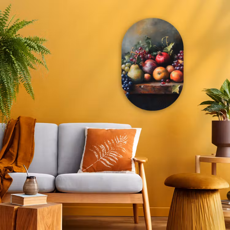 Muurovaal - Kunststof - Rustiek - Stilleven - Fruit — 3