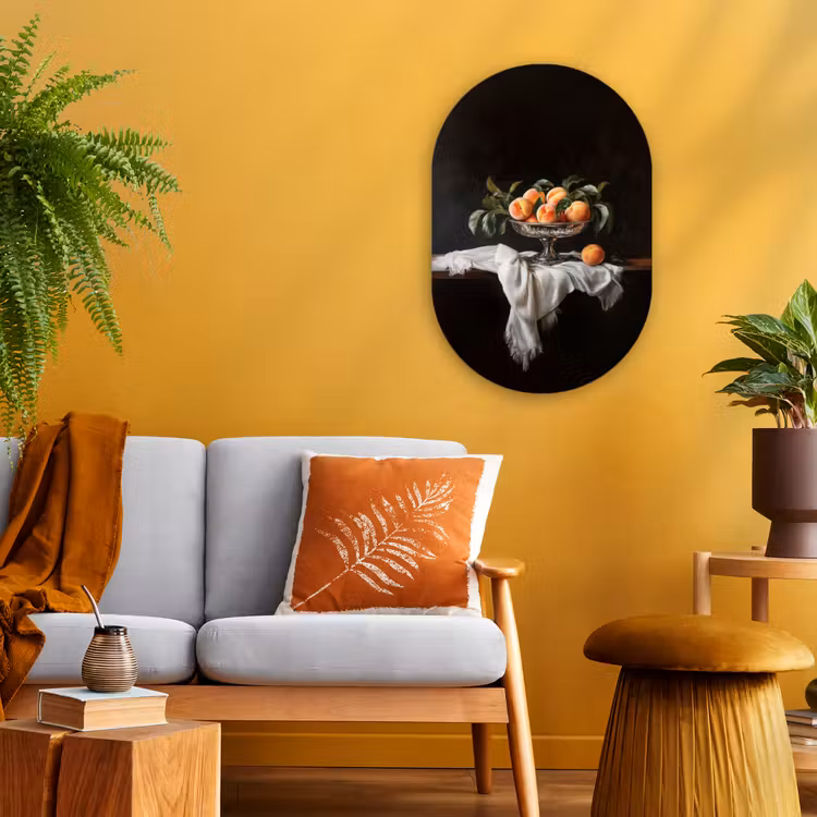 Muurovaal - Kunststof - Stilleven - Perziken - Vintage — 2