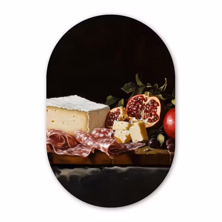Muurovaal - Kunststof - Stilleven - Vintage - Borrelplank — 2