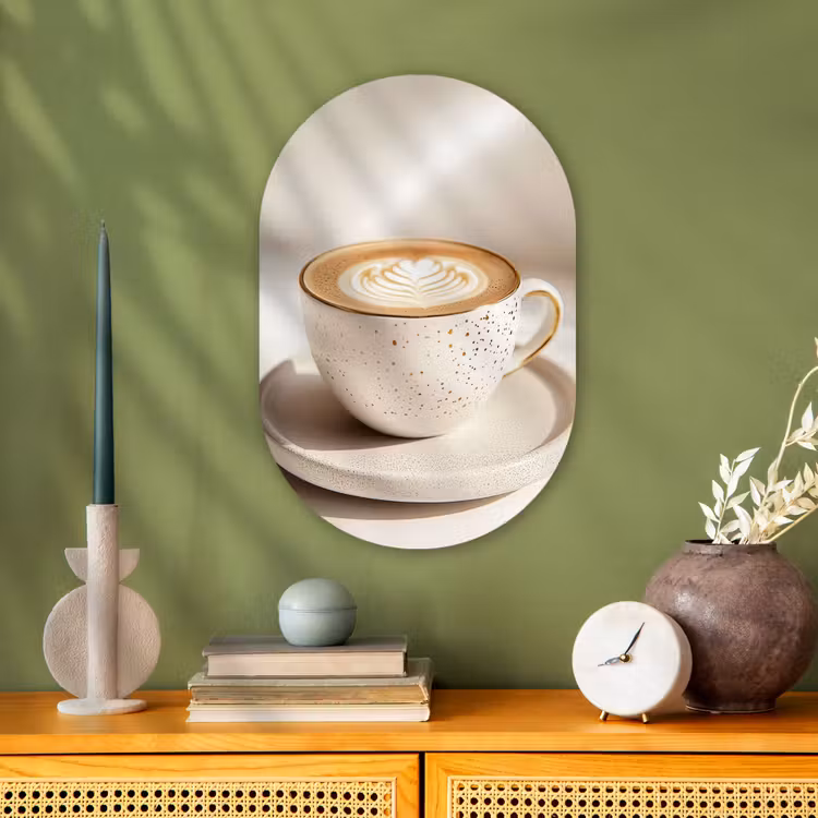 Muurovaal - Kunststof - Cappuccino - Schuim - Schotel - Beige — 1