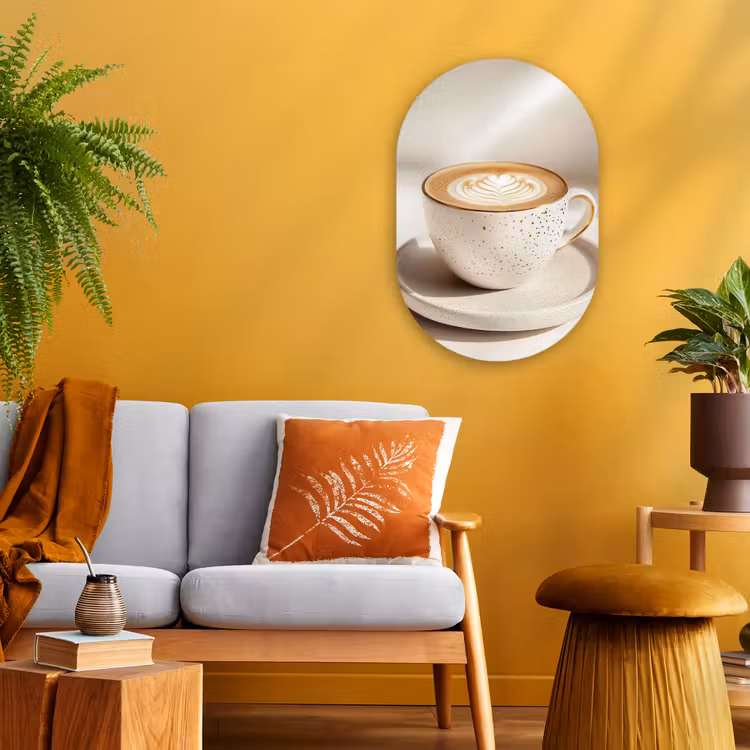 Muurovaal - Kunststof - Cappuccino - Schuim - Schotel - Beige — 2