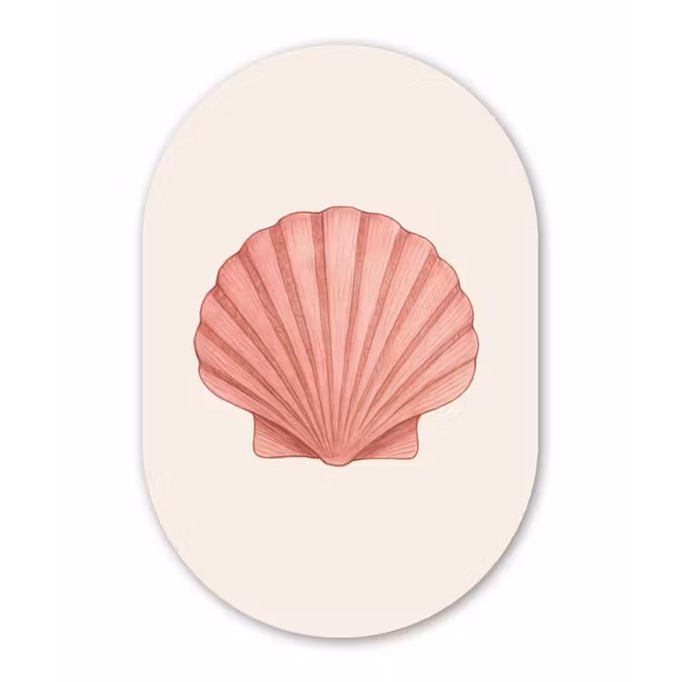 Muurovaal - Kunststof - Schelp - Roze - Ribbels — 2