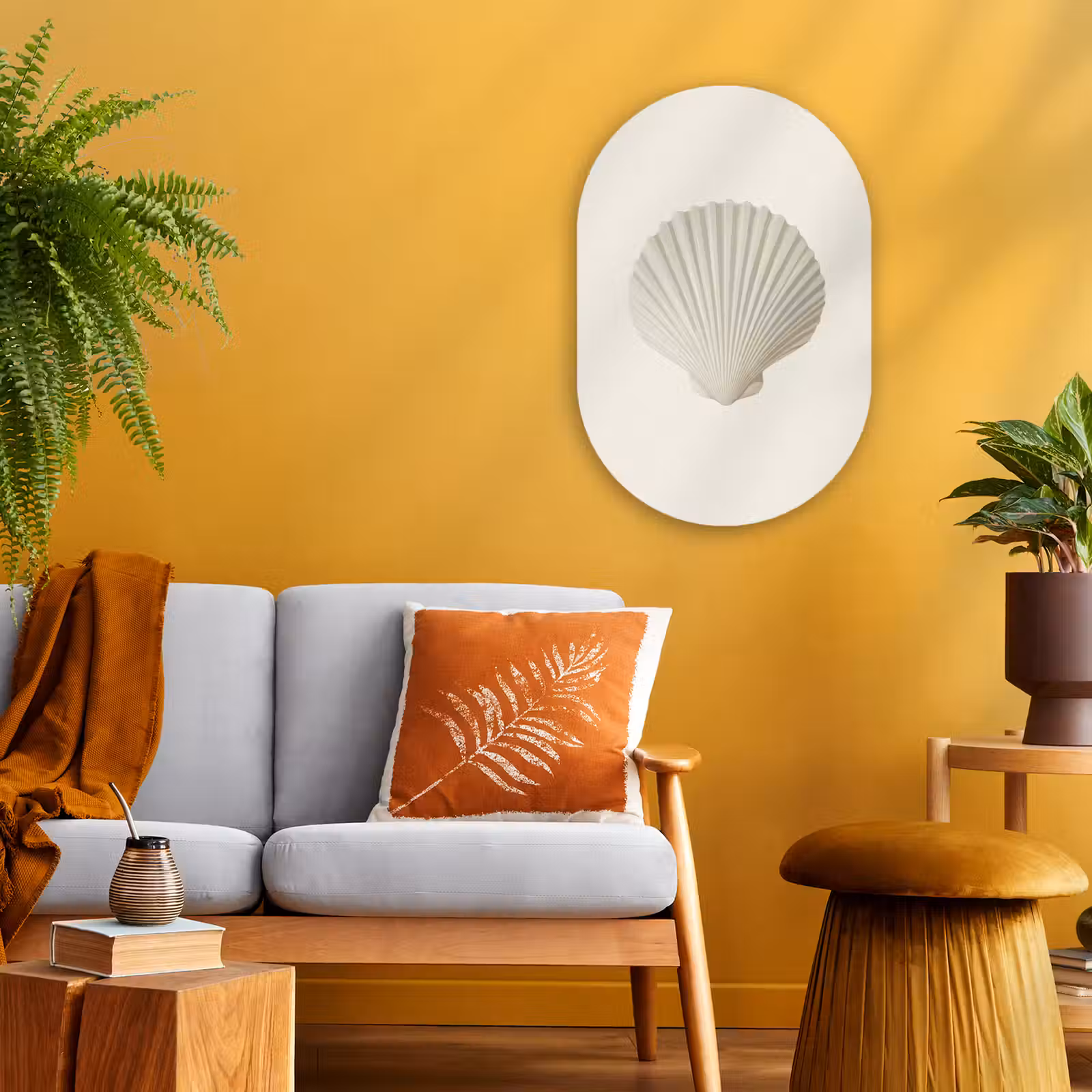 Muurovaal - Kunststof - Schelp - Minimalistisch - Wit — 1