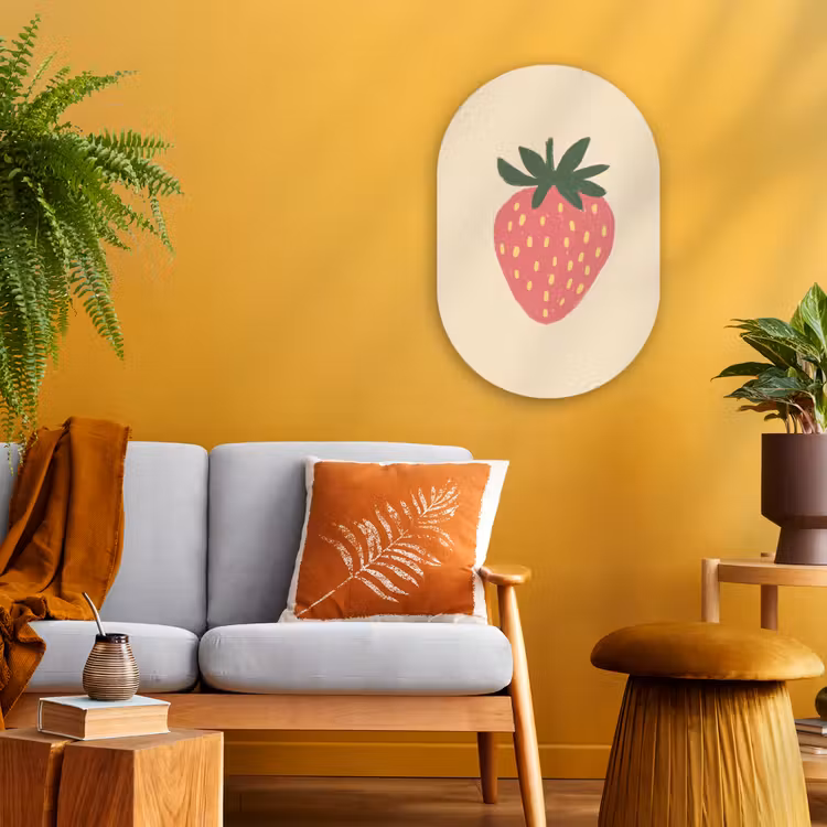 Muurovaal - Kunststof - Aardbei - Minimalistisch - Rood - Fruit — 3