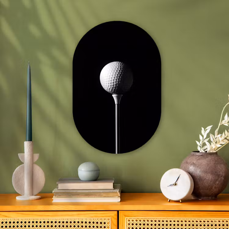 Muurovaal - Kunststof - Golfbal - Minimalistisch - Wit — 2