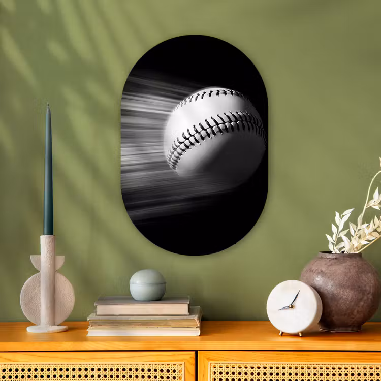 Muurovaal - Kunststof - Honkbal - Wit - Vliegt — 1
