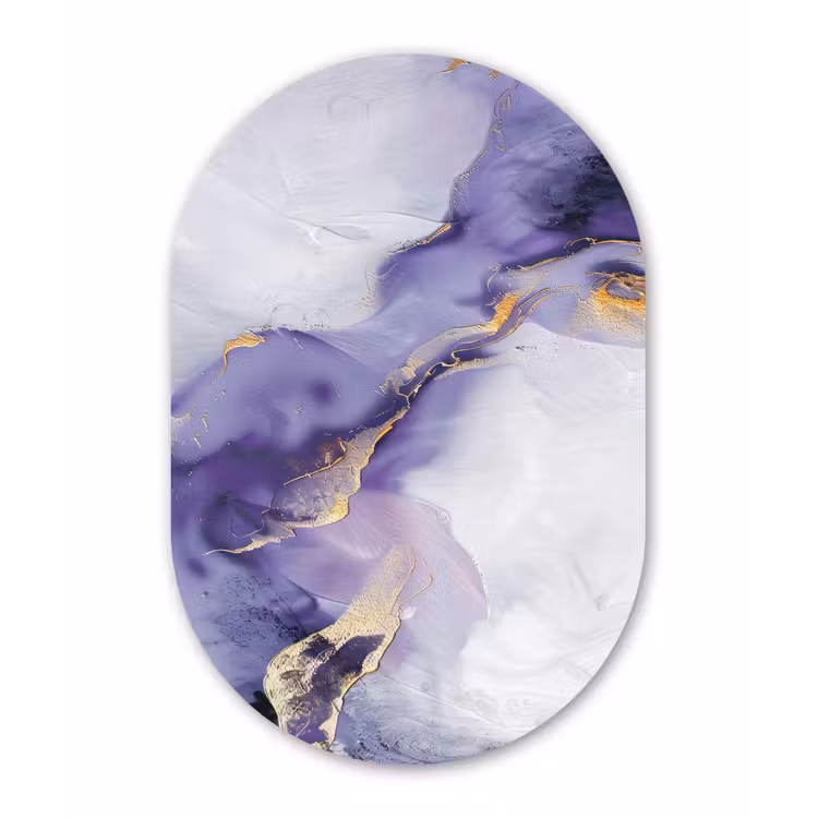 Muurovaal - Kunststof - Paars - Modern - Marmer - Abstract — 3