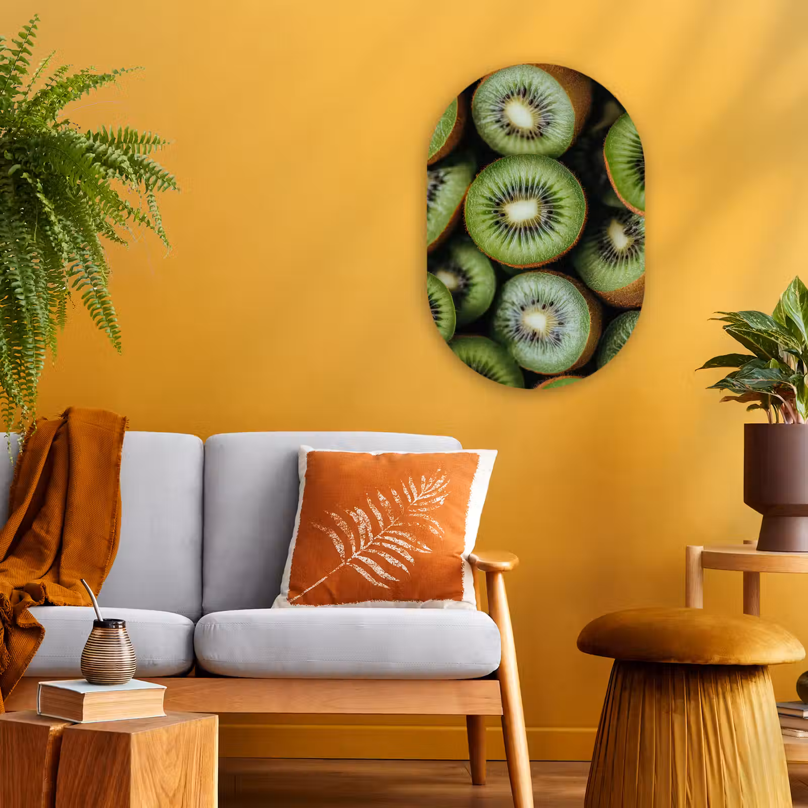 Muurovaal - Kunststof - Kiwi - Fruit - Groen — 1