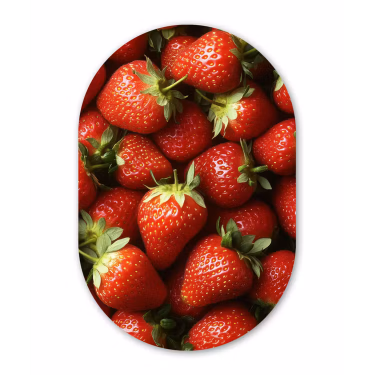Muurovaal - Kunststof - Aardbei - Fruit - Rood — 2