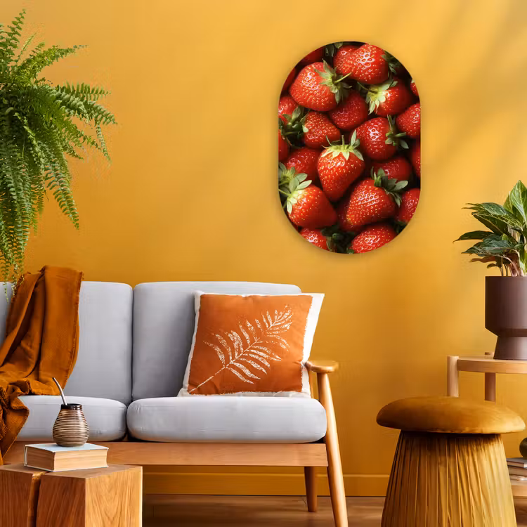 Muurovaal - Kunststof - Aardbei - Fruit - Rood — 3