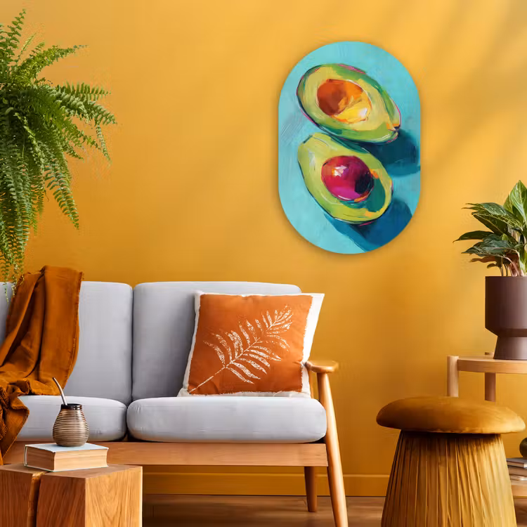 Muurovaal - Kunststof - Avocado - Groen - Pit - Schaduw — 1