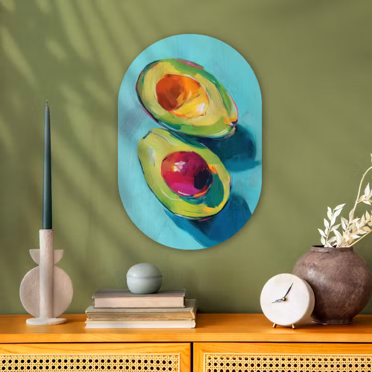 Muurovaal - Kunststof - Avocado - Groen - Pit - Schaduw — 2