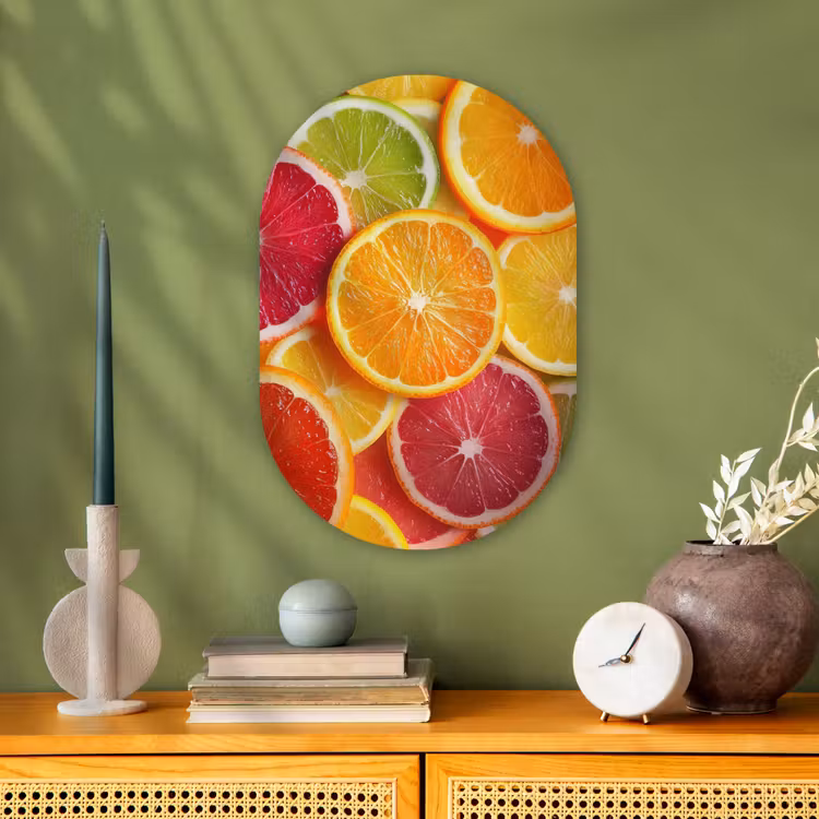 Muurovaal - Kunststof - Fruit - Kleurrijk - Close up — 3