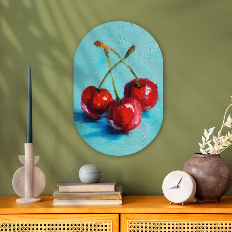 Muurovaal - Kunststof - Kersen - Rood - Drie - Geverfd — 3