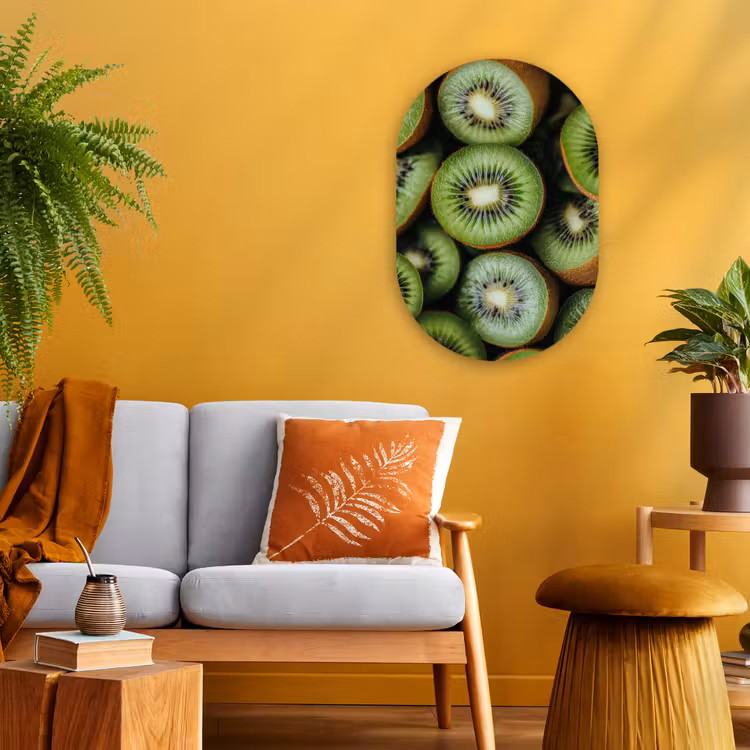Muurovaal - Kunststof - Kiwi - Fruit - Groen — 1