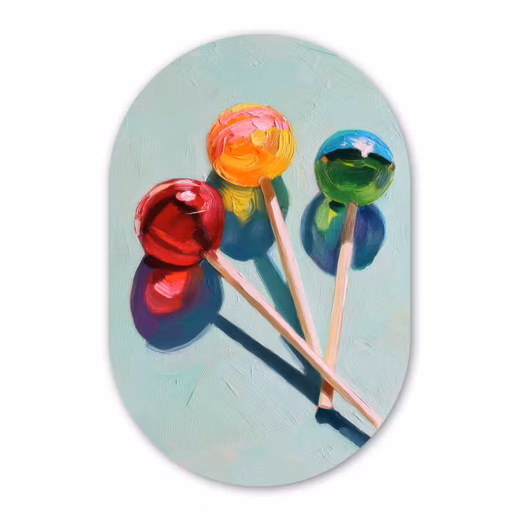 Muurovaal - Kunststof - Lollys - Schaduw - Drie - Blauw — 3