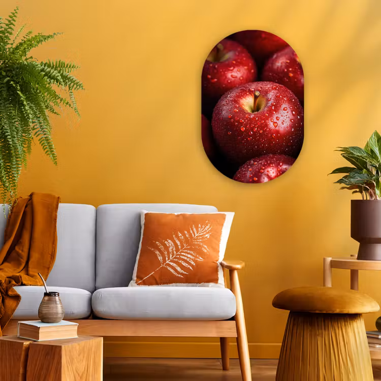 Muurovaal - Kunststof - Rood - Appels - Fruit — 1