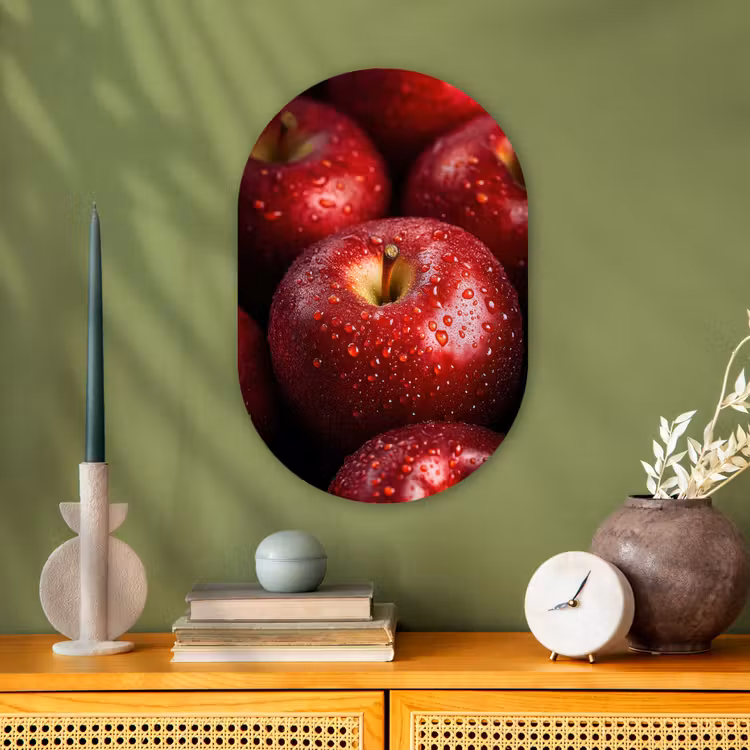 Muurovaal - Kunststof - Rood - Appels - Fruit — 2