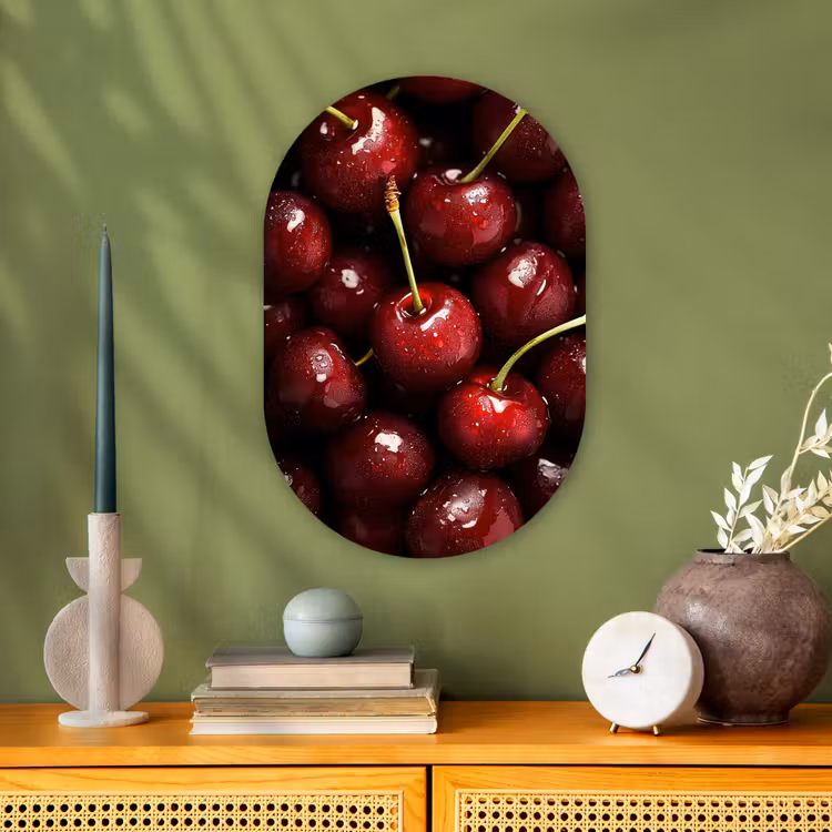 Muurovaal - Kunststof - Rood - Fruit - Kersen — 3