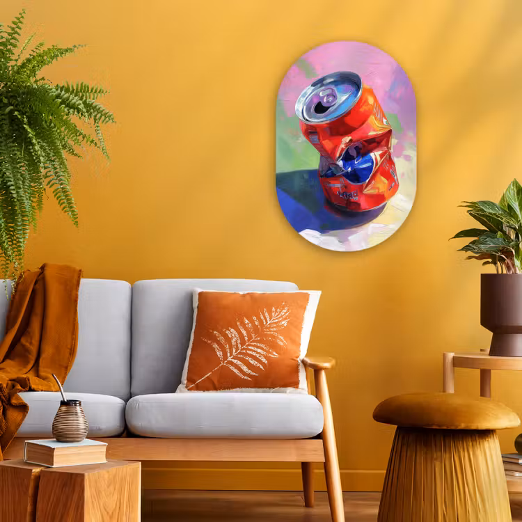 Muurovaal - Kunststof - Frisdrank - Blik - Paars — 2