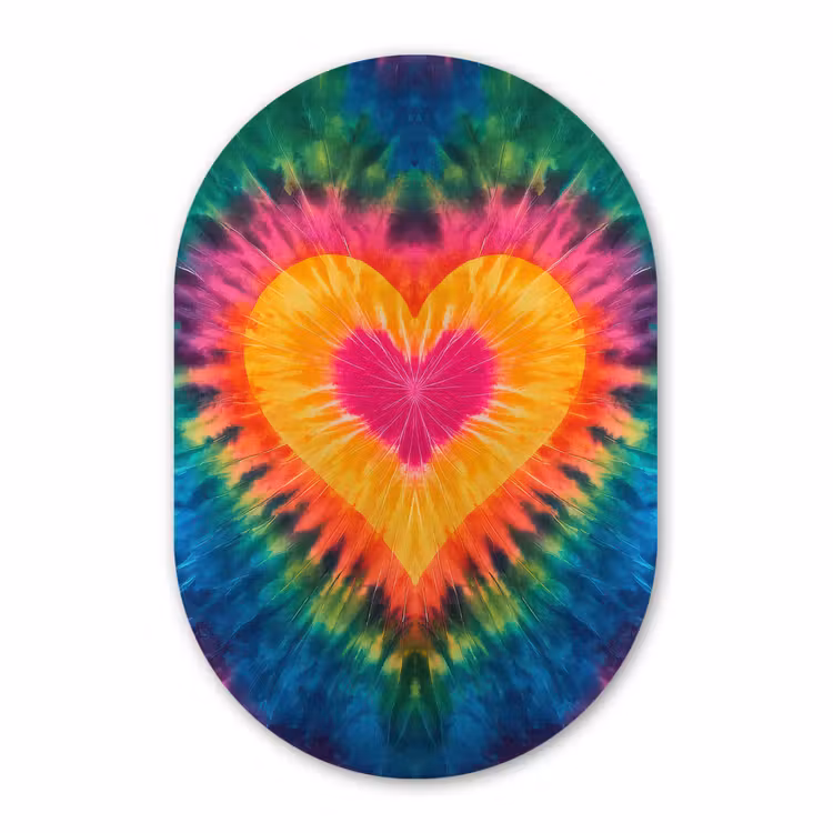 Muurovaal - Kunststof - Hart - Tie Dye - Kleurrijk — 3