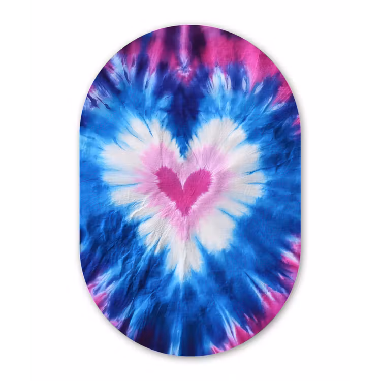 Muurovaal - Kunststof - Hartvormig - Tie dye - Paars — 2