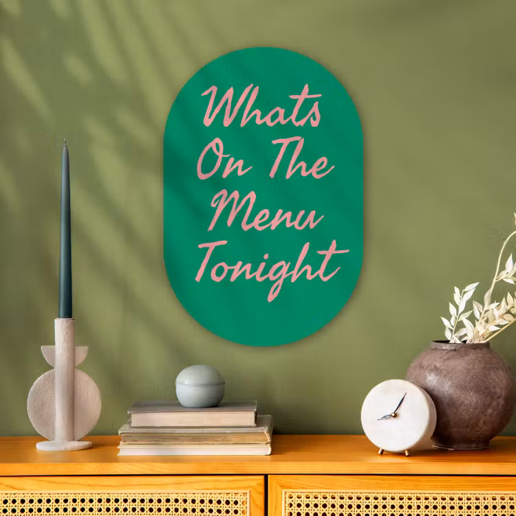 Muurovaal - Kunststof - Menu - Quote - Roze — 2