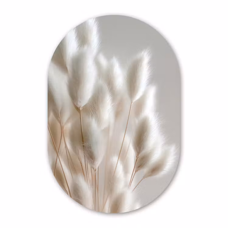 Muurovaal - Kunststof - Pluimen - Beige - Minimalistisch — 3