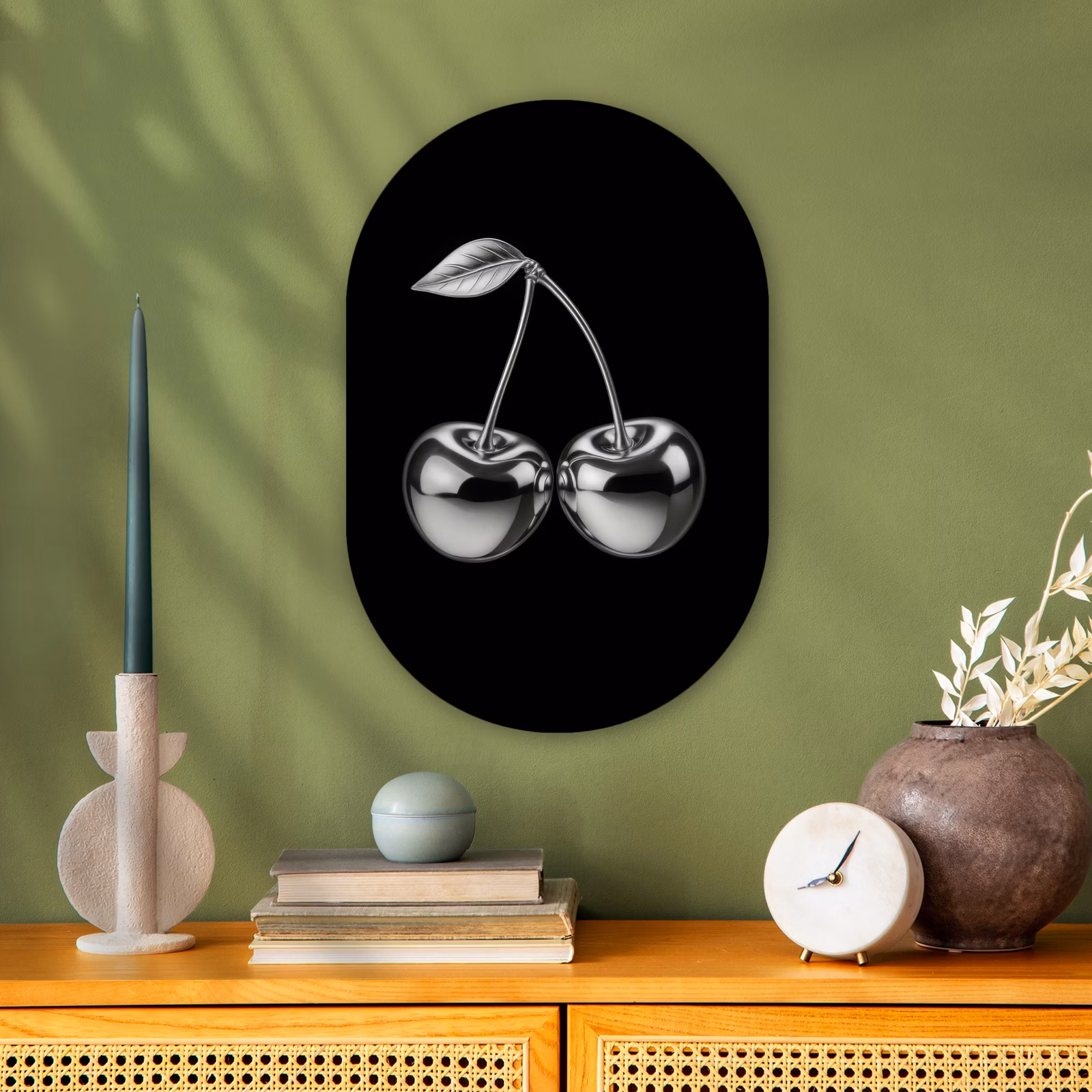 Muurovaal - Kunststof - Kers - Luxueus - Metallic — 1