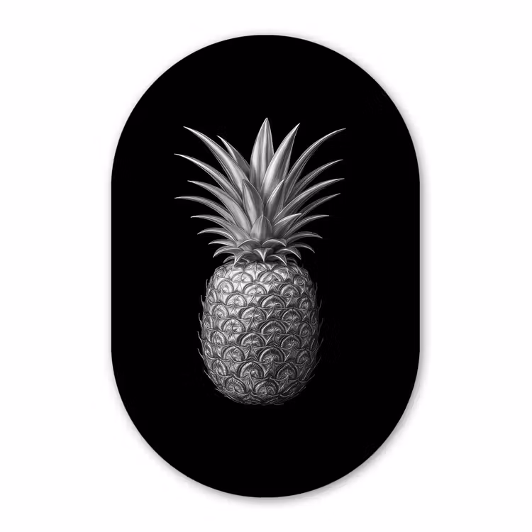 Muurovaal - Kunststof - Ananas - Gedetailleerd - Bladeren — 3