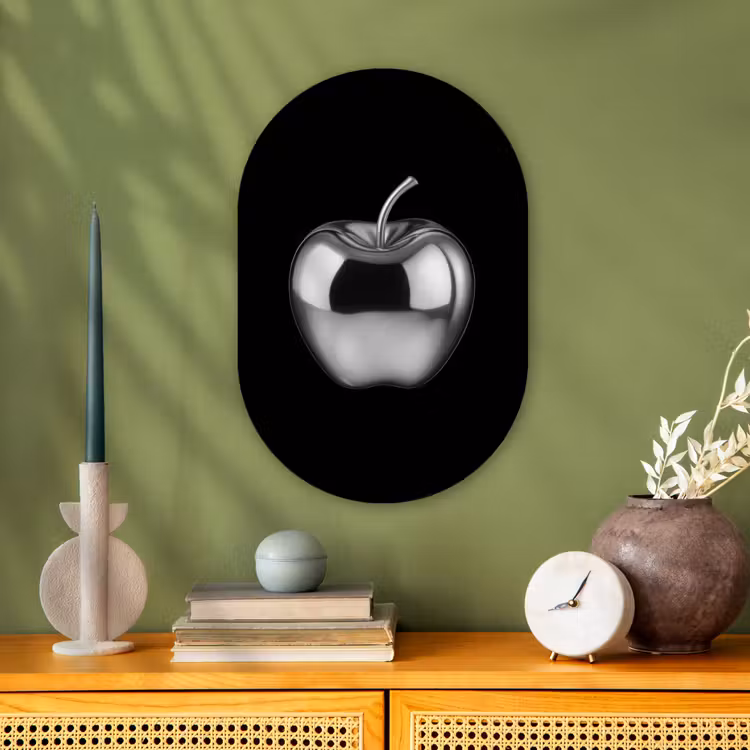 Muurovaal - Kunststof - Appel - Metallic - Symmetrisch — 1