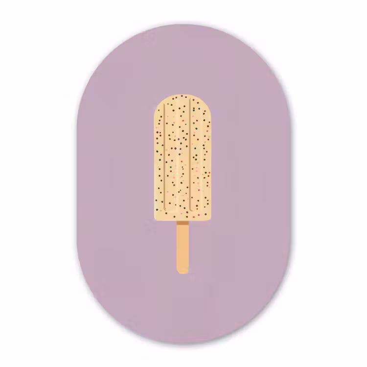 Muurovaal - Kunststof - Beige - Ijsje - Spikkels — 3