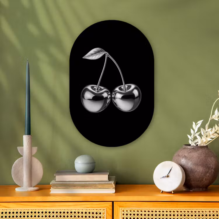 Muurovaal - Kunststof - Kers - Luxueus - Metallic — 1