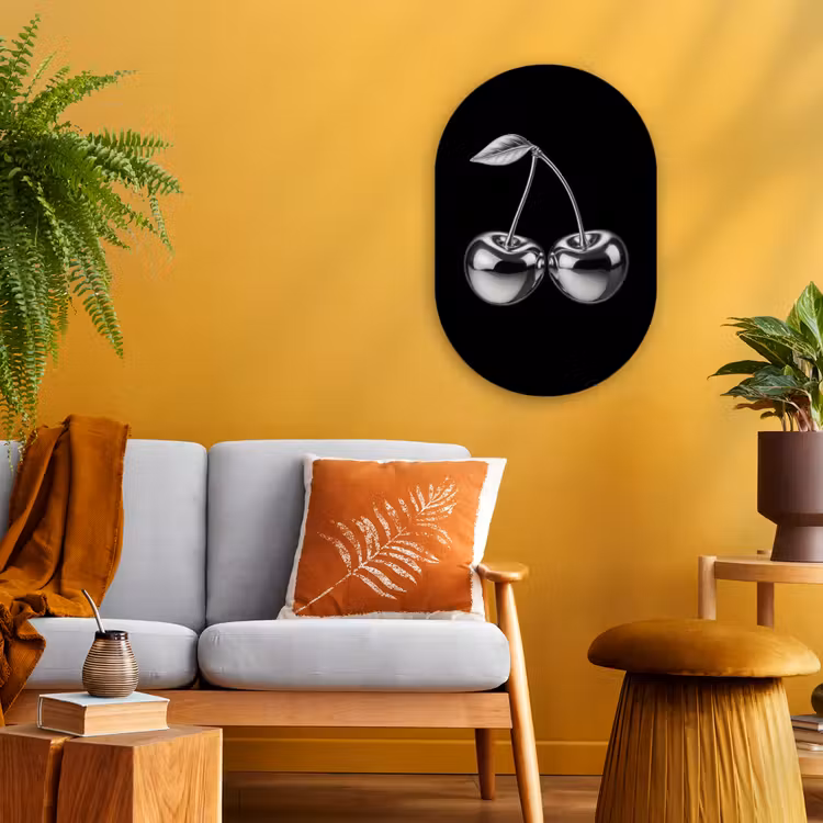 Muurovaal - Kunststof - Kers - Luxueus - Metallic — 2