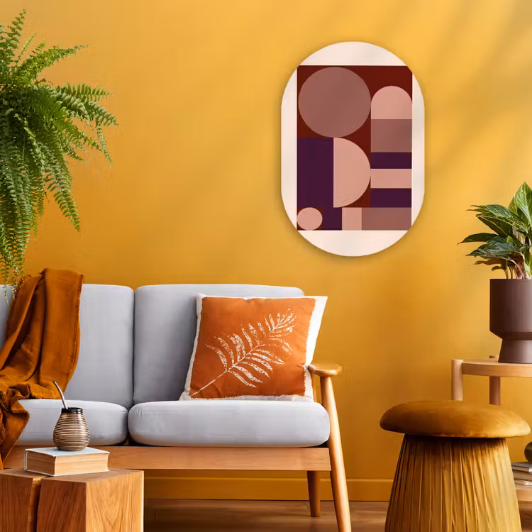 Muurovaal - Kunststof - Geometrisch - Cirkels - Rood — 1
