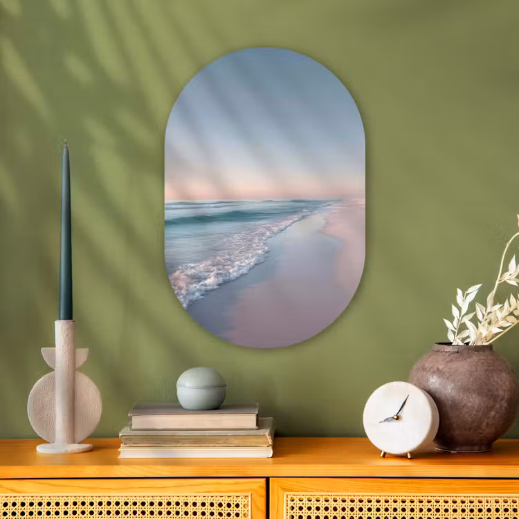 Muurovaal - Kunststof - Kustlijn - Pastel - water — 1