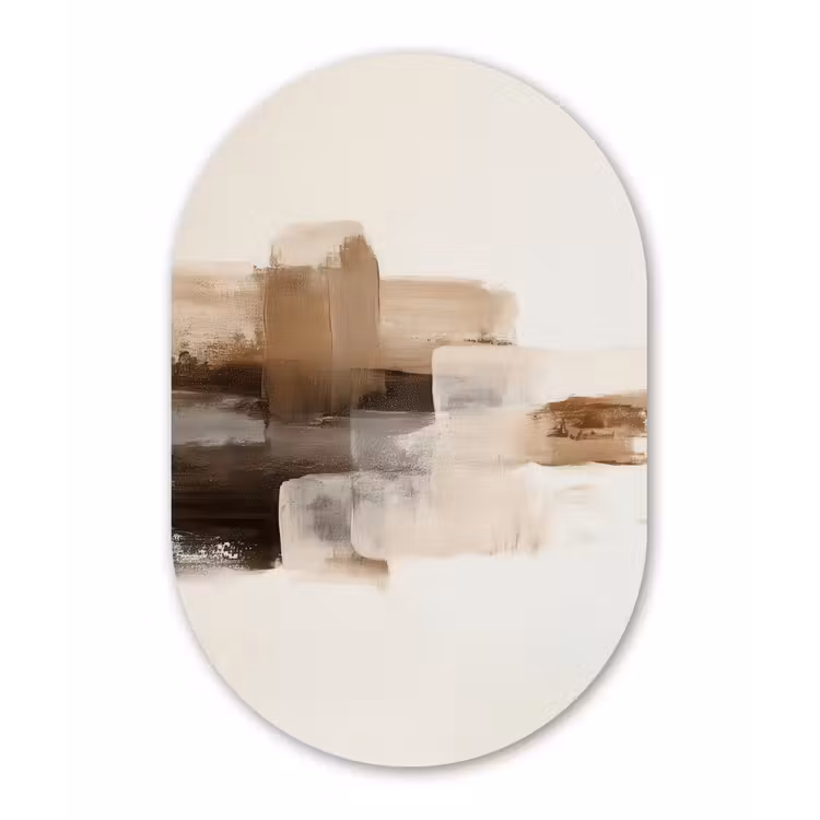 Muurovaal - Kunststof - Penseelstreken - Abstract landschap - Rust — 3