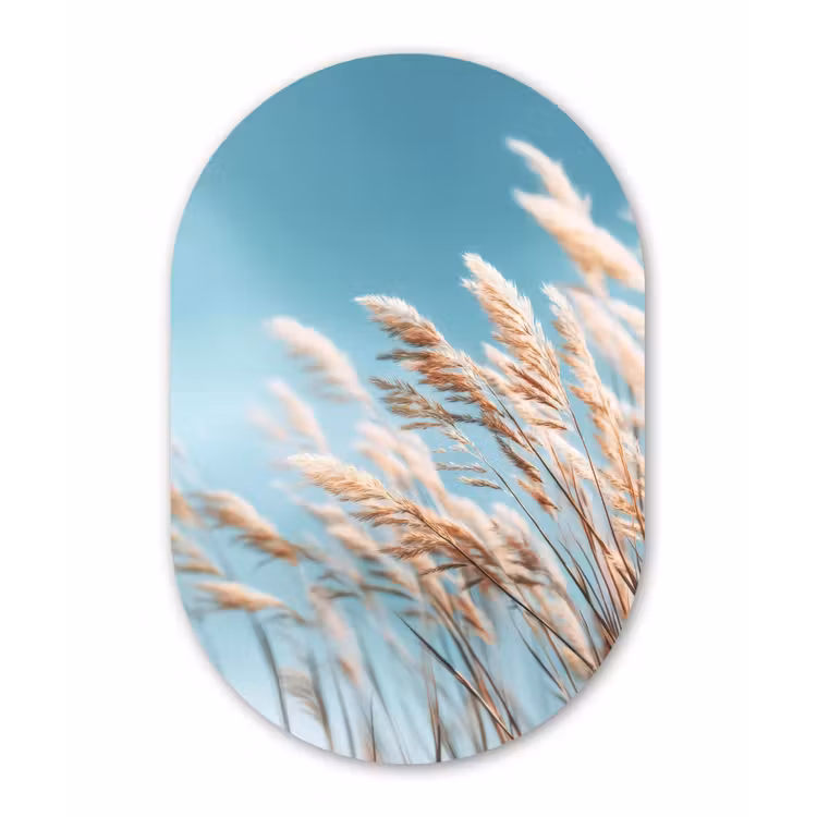 Muurovaal - Kunststof - Siergras - Wind - Lichtbruin — 2